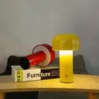 Rechargeable Iron LED Mushroom Table Lamp Touch Control Bedside Nightstand Lamp
