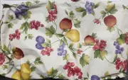 Peva Vinyl Fitted Soft Flannel Tablecloth,48"x68"Oval,MULTICOLOR FRUITS & VINE#1