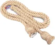 Hemp Rope Pendant Light Fixture, 59.1inch Hemp Rope Light Fixture for E27 Light Bulb Socket Ceiling Filament Light Fixture Home Decoration Farmhouse Hanging Light Fixture (1.5 Meters 2 Heads)