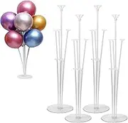 4 Sets Balloon Stand Kit, Clear Balloon Sticks with Base for Table Birthday Baby Shower Graduation Party Decorations