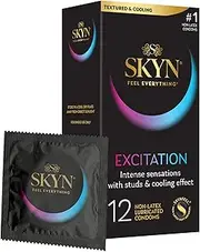 SKYN Excitation Non-Latex Lubricated Condoms, 12 Count