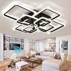 41.3in Modern LED Ceiling Light Dimmable Crystal Style Acrylic Ceiling Black