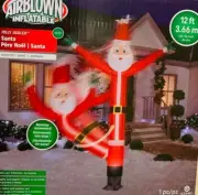 NEW 12 FT TALL NONSTOP CHRISTMAS SANTA CLAUS JOLLY JIGGLER INFLATABLE BY GEMMY