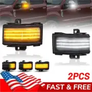 SMOKED Switchback LED Strips Towing Mirror Light Pair For 17-22 Ford Super duty (for: Ford)