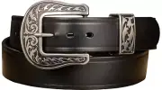 The Hercules Belt™ - Black Max Thick With Western Buckle And Keeper 1.50" (H570B