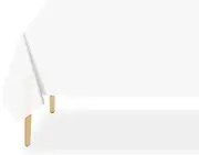 2 Pack Plastic Table Cloth Disposable, 54 x 108 Inch Tablecloths for Rectangle Tables, White Plastic Table Cover
