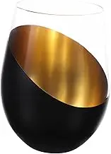 iplusmile Stemless Egg Shaped Drinking Glass Transparent Whiskey Wine Cup for Home Office Parties Comfortable Grip Capacity for Ice Tea