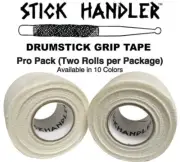 STICK HANDLER Professional Drumstick Grip Tape Pro Pack (White | Two Pack)