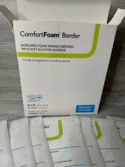 ComfortFoam Border Foam Wound Dressing Soft Silicone Adhesive 6" x 6" BX of 8