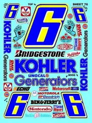 WHITE VINYL SHEET 76- R/C MODEL Decal SHEET - HUGE 1/6TH TO 1/4 SCALE DIE-CUT -