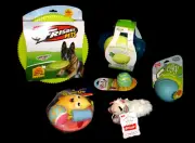 (6) NEW Dog Toys Wham-O Frisbee Super Ball Nylabone Eggi Outward Hound Lamb Chop