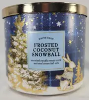 White Barn Candle: FROSTED COCONUT SNOWBALL Bath Body Works Scented 3-wick 14.5
