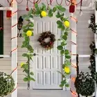Artificial Lemon Garland with Flowers Anniversary 170cm Mantle Greenery