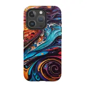 For iPhone 14 Pro Case Protective MagSafe Compatible Cover Swirling Paint