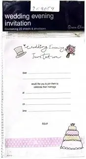 Simon Elvin Evening Wedding Invitation (Pack of 20) (UK Size: One Size) (White/Pink/Black)