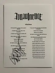 EDDIE BERG SIGNED LYRIC SHEET AUTOGRAPHED IMMINENCE BAND LEAD SINGER RARE COA