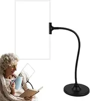 Reading Magnifying Glass - 360 Degrees Adjustable Clear Reading Magnifier with Stand - Anti-Glare Page Magnifier Detachable 4X for Pages Phones Elders Books