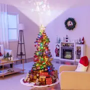Costway 1.5m Pre-Lit Christmas Tree Projection Light Xmas Decoration w/9 Modes LED Lights