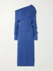 [Cult Gaia] Cult Gaia - Grayson Off-the-shoulder Recycled Knitted Midi Dress - Blue - small small Blue