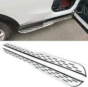 2pcs fit for Cadillac XT6 2019-2025 Running Boards NerfBar Side Step Aluminium Pedal Accessories lingzhi Silver(with Brackets)