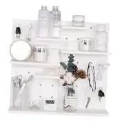 Peg Boards for Walls with Shelf & Hooks, No Punching Craft Room Storage White