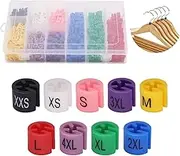 Mardatt 420Pcs Clothes Hanger Size Markers Color-Coding Garment Size Markers Tags Kit 9-Size from XXS to 4XL with Sturdy Storage Box