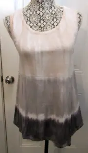 Pure Amici Top Womens Cotton Gray Tye Dye Sleeveless Luxury Brand NWT Size S