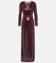 [Erdem] Erdem Yoanna sequined open-back gown AU 6 red
