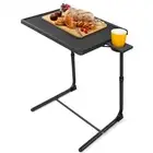 LORYERGO TV Tray - TV Table Folding Table Trays w/6 Height & 3 Tilt Angle w/C...