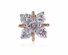 0.13 Cts Round Brilliant Cut Natural Diamonds Nose Stud In 18K Yellow Gold
