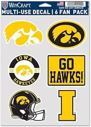 Iowa Hawkeyes FOOTBALL Multi Use 6 Fan Pack