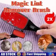 2x Magic Lint Remover Brush Cleaning Clothes Sweater Fabric Hair Dust Removal AU