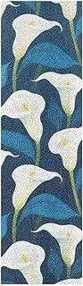 Amooorous White and Blue Calla Lilies Decorative Skateboard Grip Tape roll Tear-Proof Longboard Grip Tape Bubble Free Cruiser Griptape 33×9 Inch