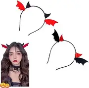 Halloween Bat Ears Headband for Women Girls Devil horns Bat Wings Headband Halloween Headpiece Halloween Costume Accessories Halloween Gifts 2 Packs