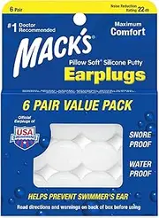 Mack's Pillow Soft Earplugs White , 6 pair