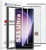 [AACL] for Samsung Galaxy S23 Ultra Screen Protector Tempered Glass, 3D Curved Glass for S23 Ultra 5G,6.8 Inch [Fingerprint Unlock][Anti-Scratch][Case Friendly][2 Pack]