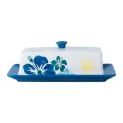 Butter Dish Ceramic Butter Keeper Butter Dish with Lid, Butter Container, Blue