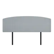 Linen Fabric King Bed Curved Headboard Bedhead - Stone Grey