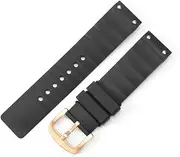 ARSUGMZ No Dust Silicone Watch Strap Fit for Cartier Waterproof Sweatproof Men Women Watch Band Accessories 23mm(Black-Rose-K2)