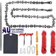 53" Hand Rope Chain Saw Manual Tree Rope Chainsaw Tree Cutting Tool W/68 Teeth