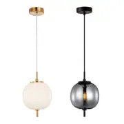 Pino Round Pendant Light in Opal Matte or Smokey Black
