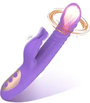 PUWCBZE Rabbit Vibrator Thrusting Rotating Dildo Heating, G Spot Clitoral Stimulator Vagina Stimulation Adult Sex Toys for Women Couples, Soft Silicone Waterproof