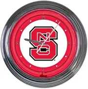 North Carolina State 15" Neon Clock