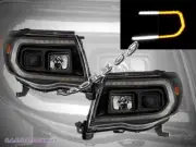 05 06 07 08 09 10 11 TOYOTA TACOMA Switchback LED Bar PROJECTOR HEADLIGHTS BK (for: Toyota)
