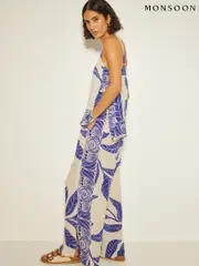 Monsoon White Dinah Leaf Print Cami Top (AR1429) | $104