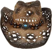 Anneome Cowboys Hats Mens Western Curved Brim Stylish Sun Straw Cowboy Hat for Men