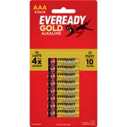 Eveready Gold AAA Alkaline Batteries 8 pack