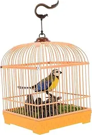 Toddmomy Sound Activated Chirping Bird with Interactive Movements Sounds Battery Operated Birdcage Engaging Desktop Decoration for Adults Charming Aesthetic Appeal