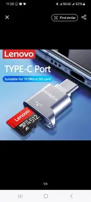 New LENOVO D201 Type USB-C TF (MicroSD) Card Reader