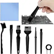 8 Pack Multi-Purpose Brushes,Anti Static Brushes,Keyboard Cleaning Kit,Detail Cleaning Brush Set for Small Gaps - Computers,Keyboards,PCBs,Vents,Car Interior,Window Track,Black